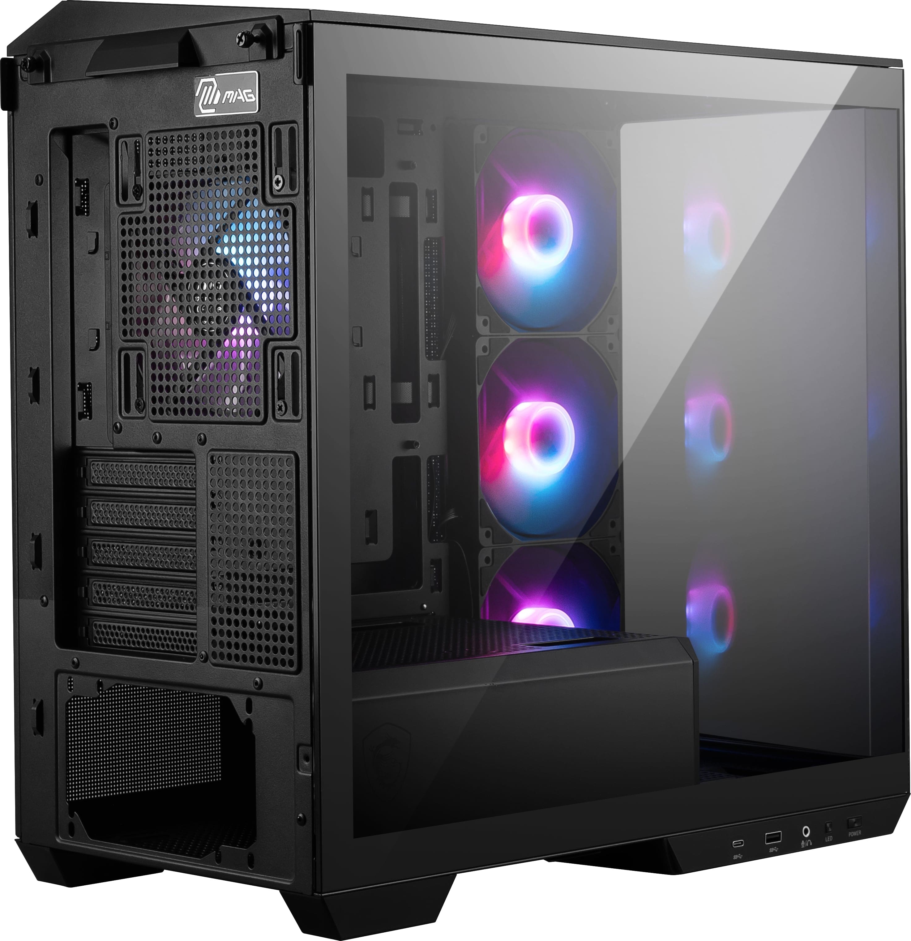 Alt View 1. MSI - MAG PANO 100R PZ ATX Mid-Tower PC Case - Black.