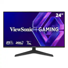 ViewSonic - VX2429 24" 1080p IPS Gaming Monitor, 200Hz and 1ms for Fast Gameplay, FreeSync Premium and HDR10 for Smooth Vi - Black