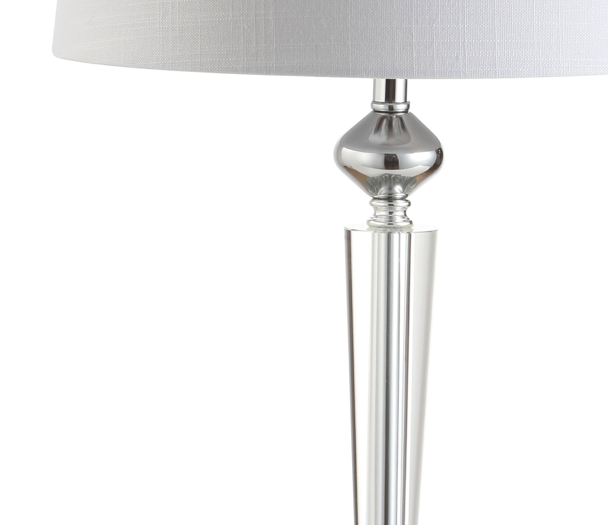 Alt View 6. Jonathan Y - Foster 28.25" Crystal LED Table Lamp, Clear/Chrome - Clear.