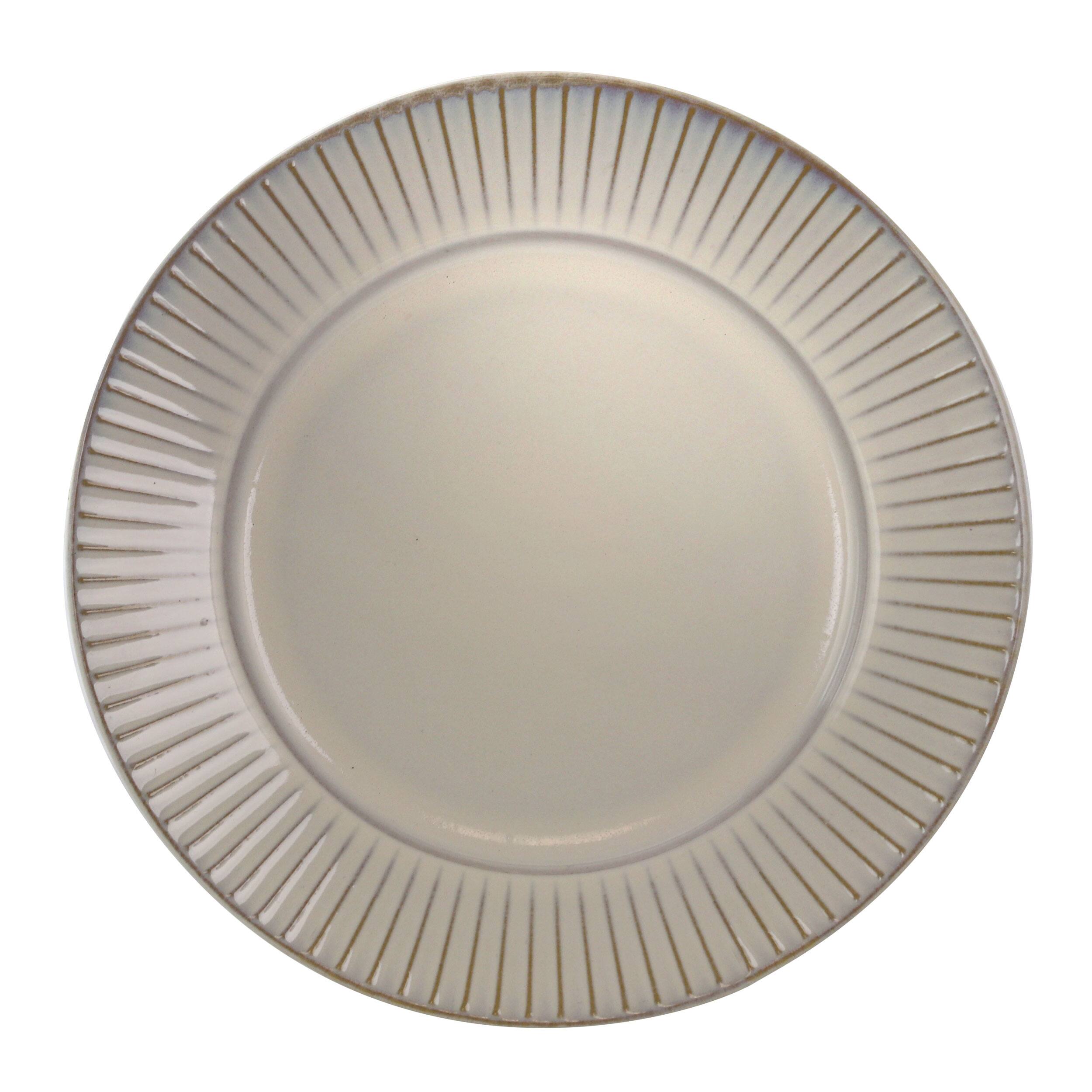 Alt View 8. Elama - Elama Market Finds 16 Piece Round Stoneware Dinnerware Set in Embossed White - White.
