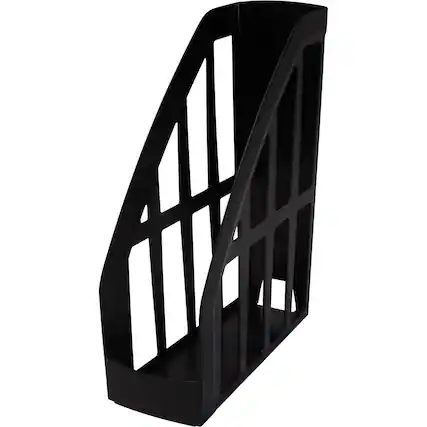 Front. Storex - Storex Value Line Recycled Magazine File Black Plastic - Black.
