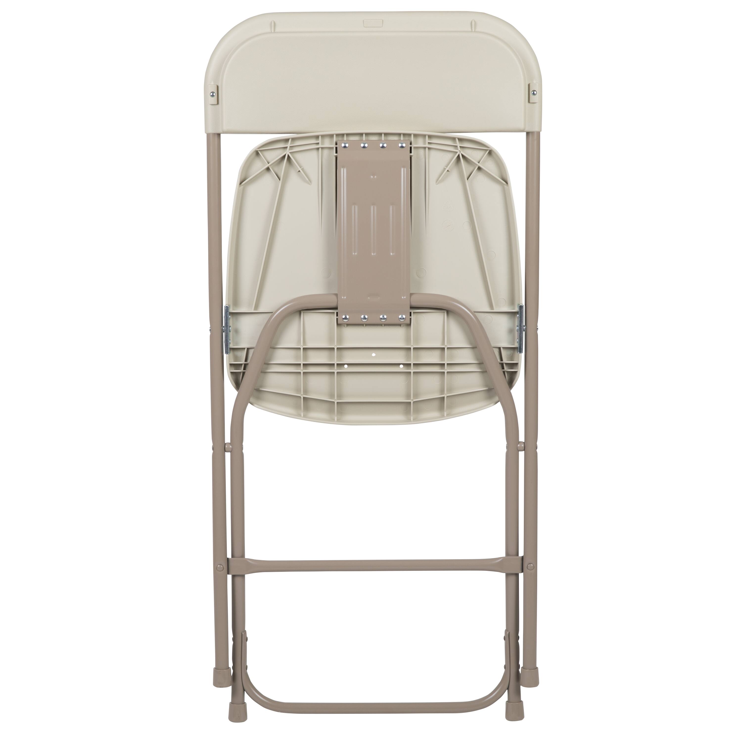 Alt View 8. Emma + Oliver - Set of 10 Stackable Folding Plastic Chairs - 650 LB Weight Capacity - Beige.