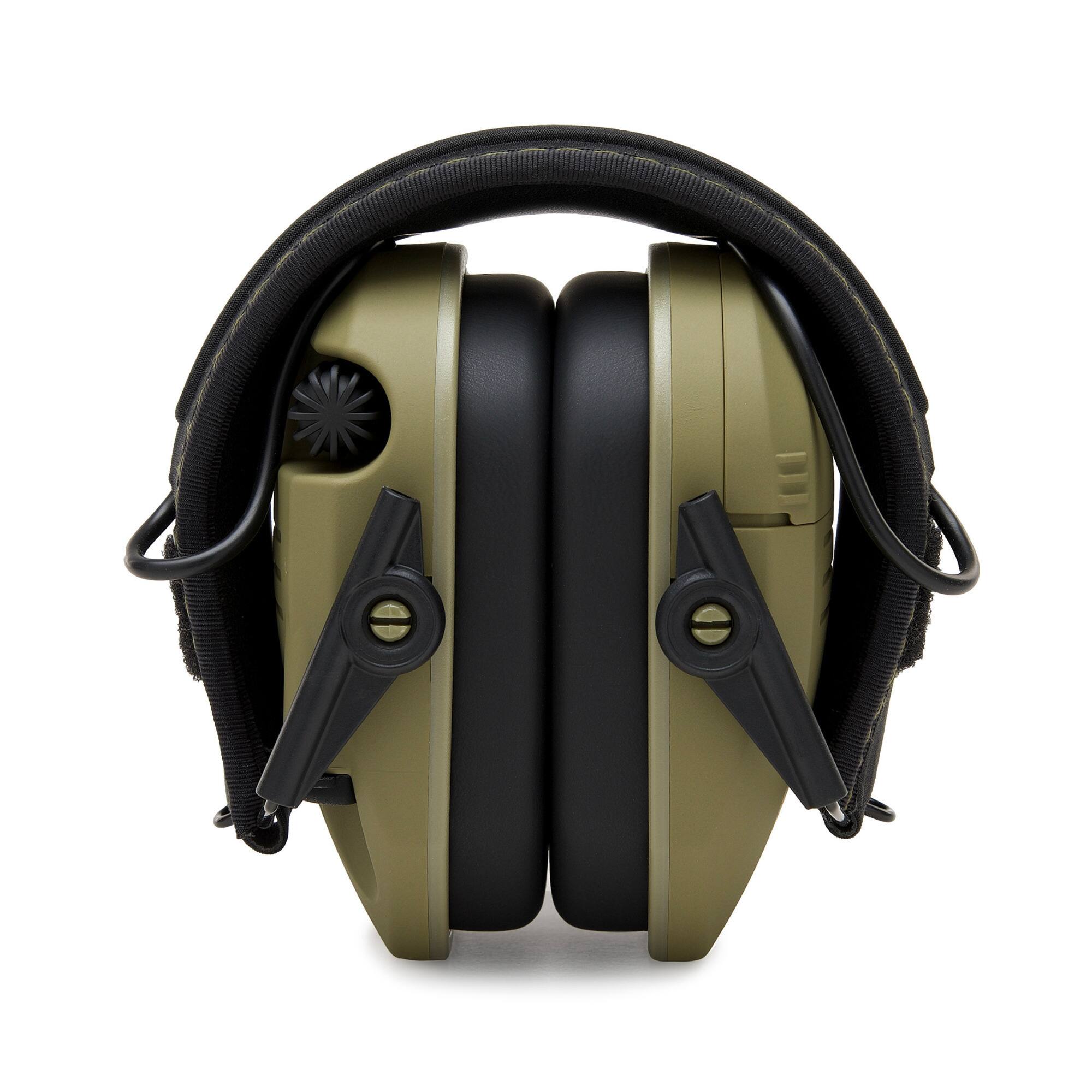 Back. Walker’s - Walkers Razor Slim Electronic Muff (OD GRN Patriot) Bundle with Shooting Glasses - Army Green.