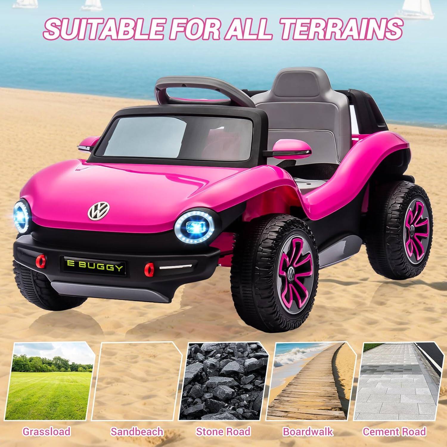 SUITABLE FOR ALL TERRAINS

- Grassload
- Sandbeach
- Stone Road
- Boardwalk
- Cement Road