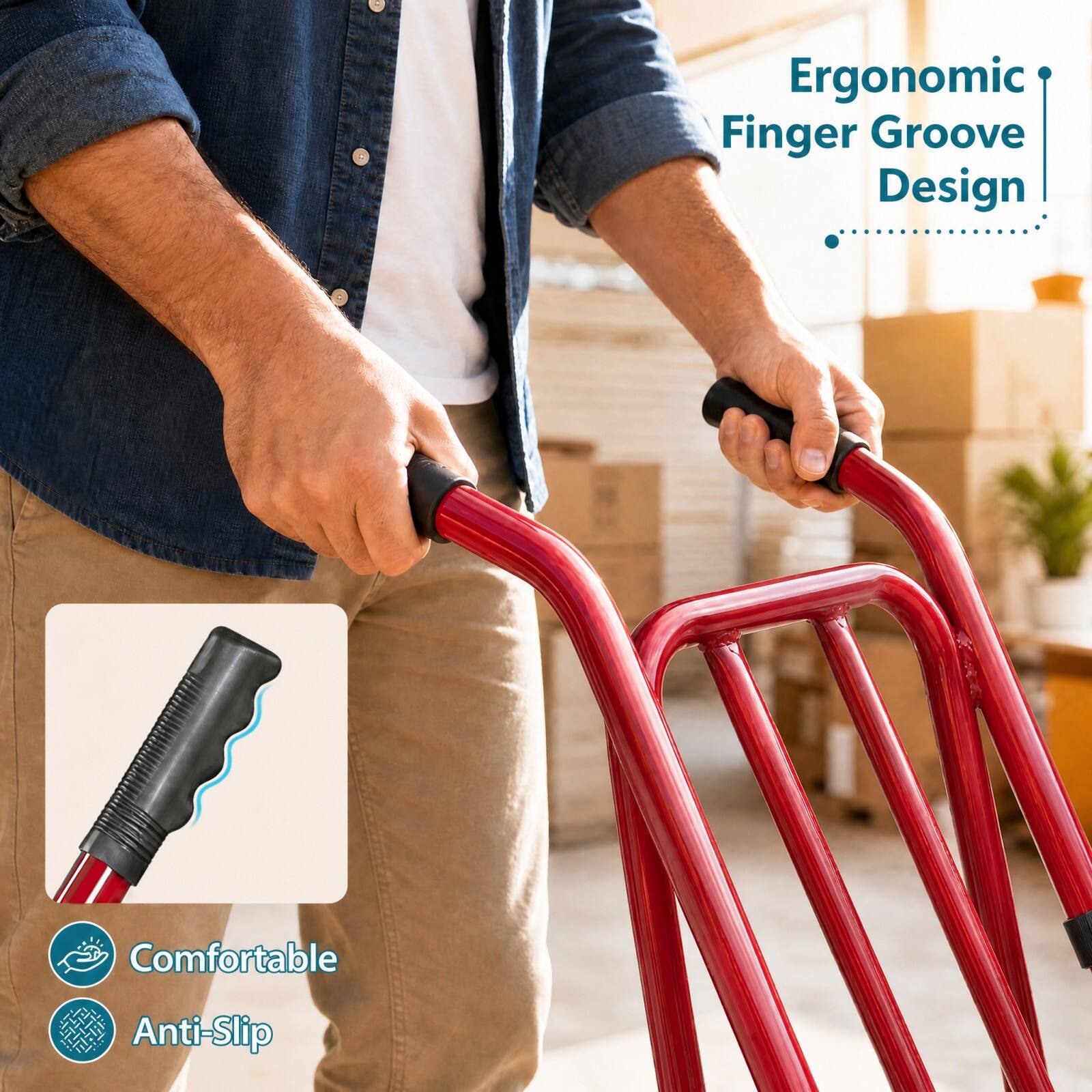Ergonomic Finger Groove Design

Comfortable

Anti-Slip