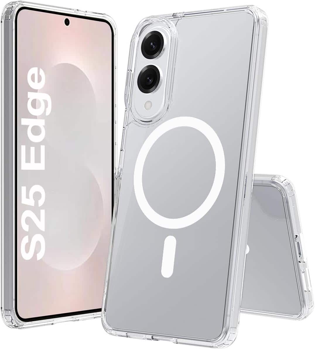 Entronix - [Magnetic] Case Compatible with Galaxy S25 Edge - [Hard Back] Slim - Clear