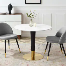 Zinque 36" Dining Table by Modway - Gold White