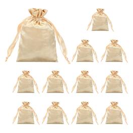 Unique Bargains - 12pcs 3.9" x 5.9" Party Favor Bags Favor Bags for Birthday Candy - Champagne Gold