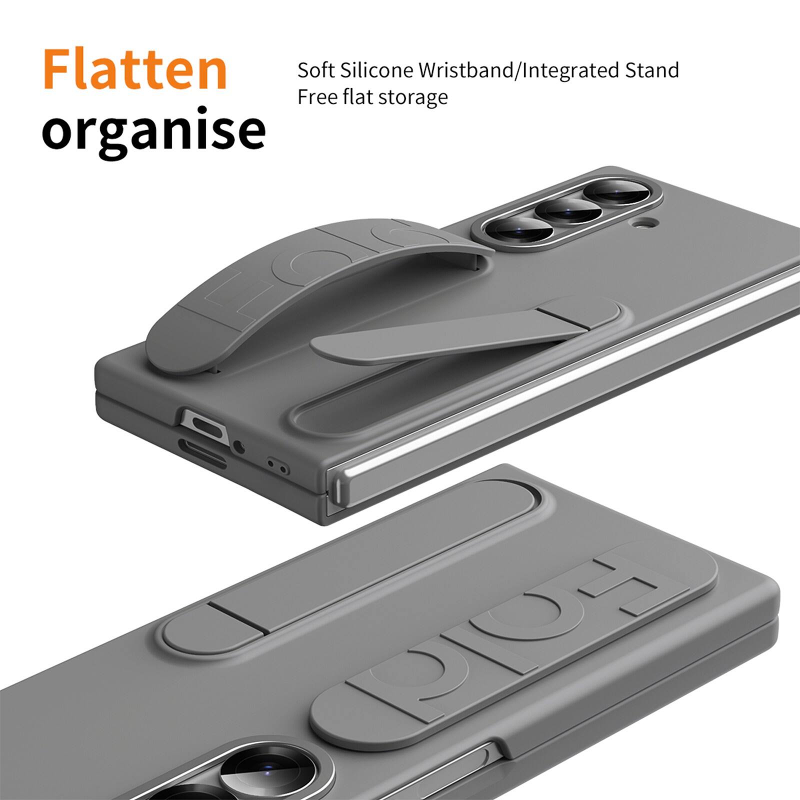 Flatten organise

Soft Silicone Wristband/Integrated Stand Free flat storage