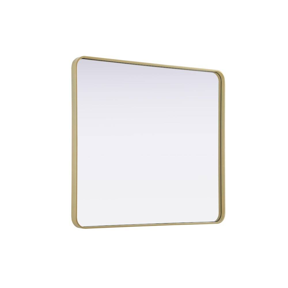 Alt View 1. Elegant Decor - Contour Metal Rectangle Mirror 36x40 in Brass - Brass.