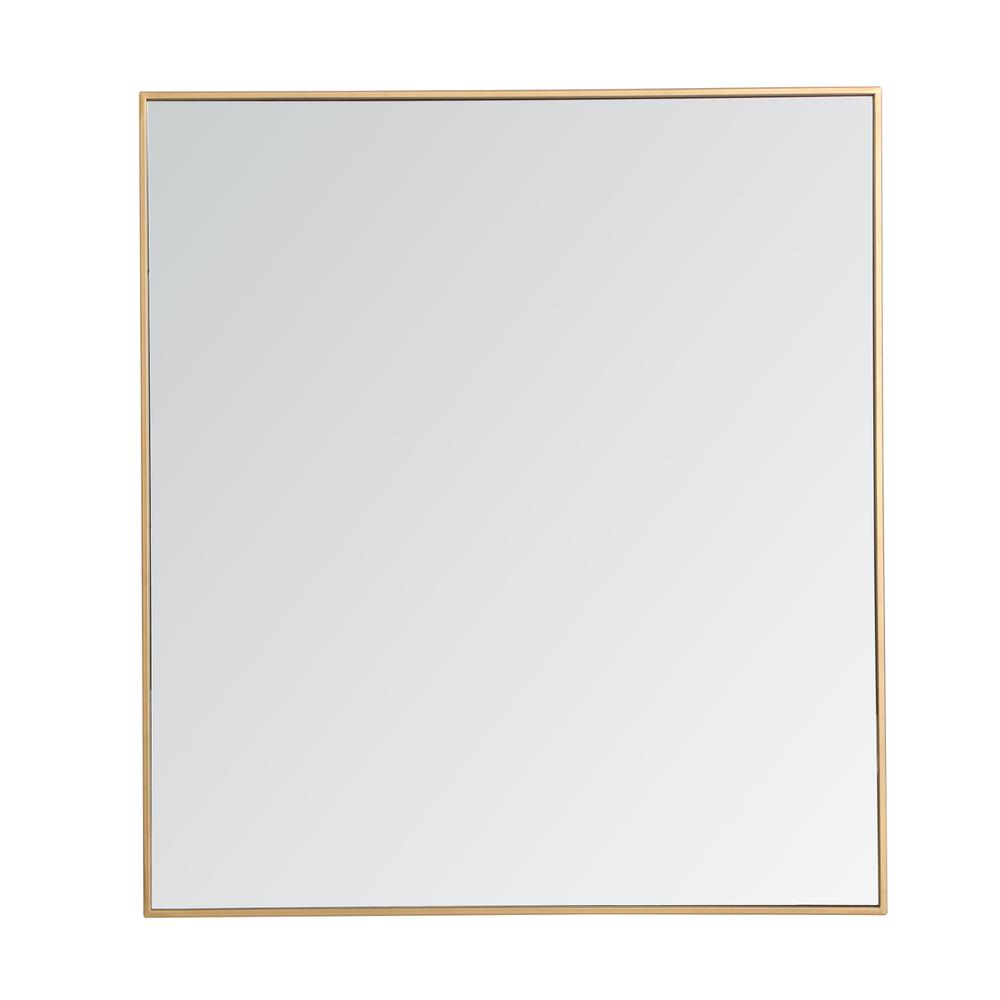 Alt View 8. Elegant Decor - Metal frame rectangle mirror 36 inch in Brass - Brass.