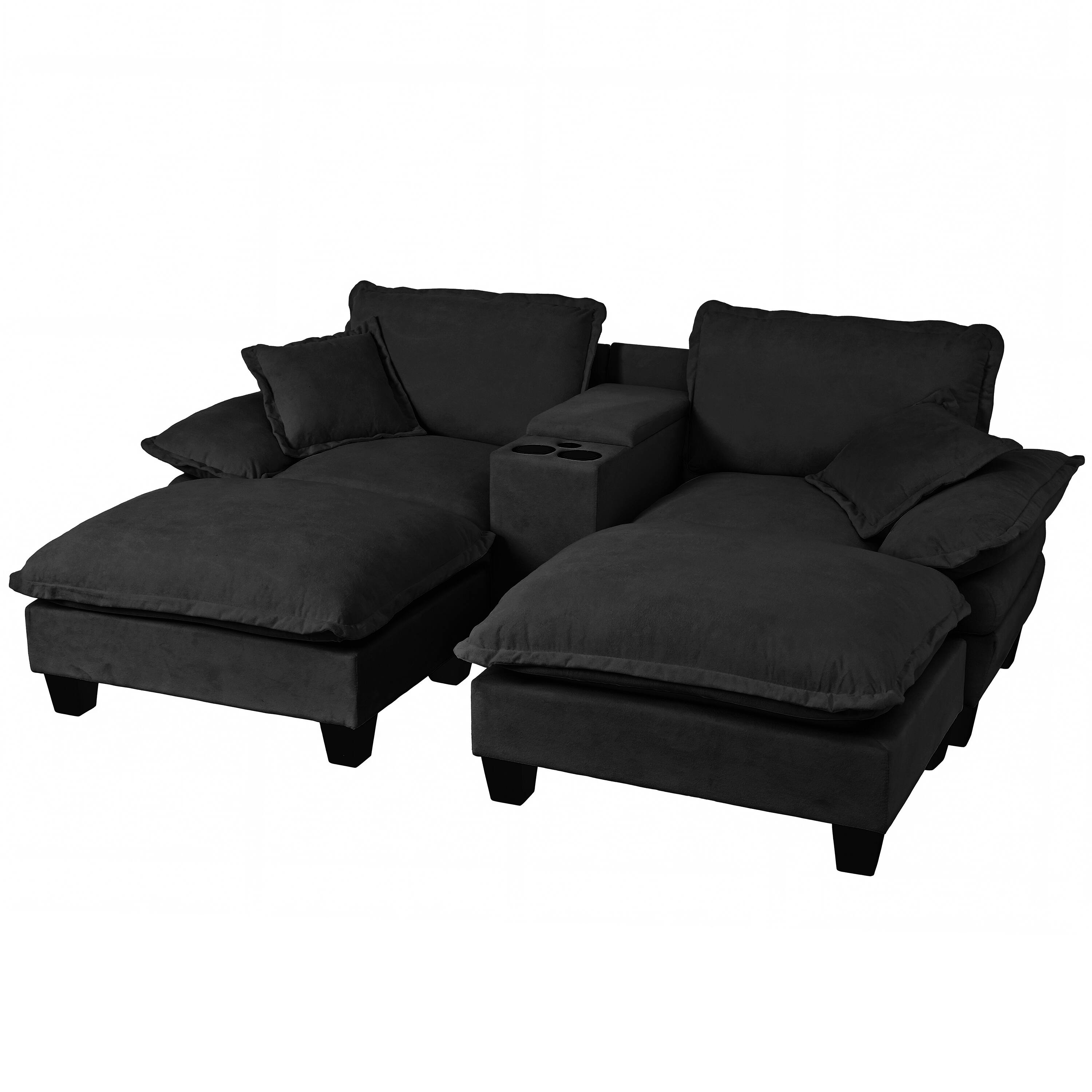 Alt View 4. Anysun - 94.5" L-Shape Cloud Modular Sectional Sofa with Right Chaise-Deep-Seat Corner Couch, No Assembly for Living Room&Bedroom - Green.