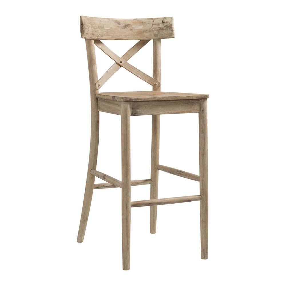 Alt View 2. FurniFact - Beach Counter Stool with Back Support for Kitchen Island or Bar Seating - Beach.
