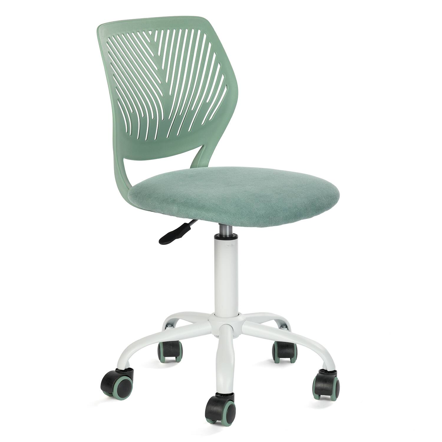 Front. Spaco - Spaco Teen Office Chair with Adjustable Height, Breathable Fabric Seat and Backrest, 360 Rolling Wheels Soft Pad Chair - Green.