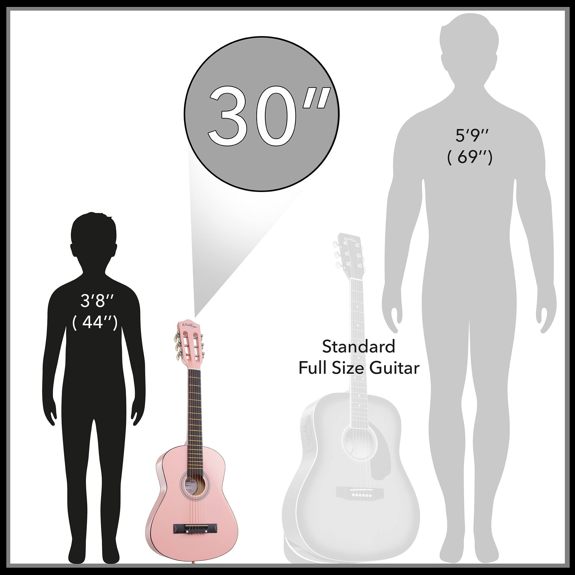 30"  
3'8" (44")  
Standard Full Size Guitar  
5'9" (69")