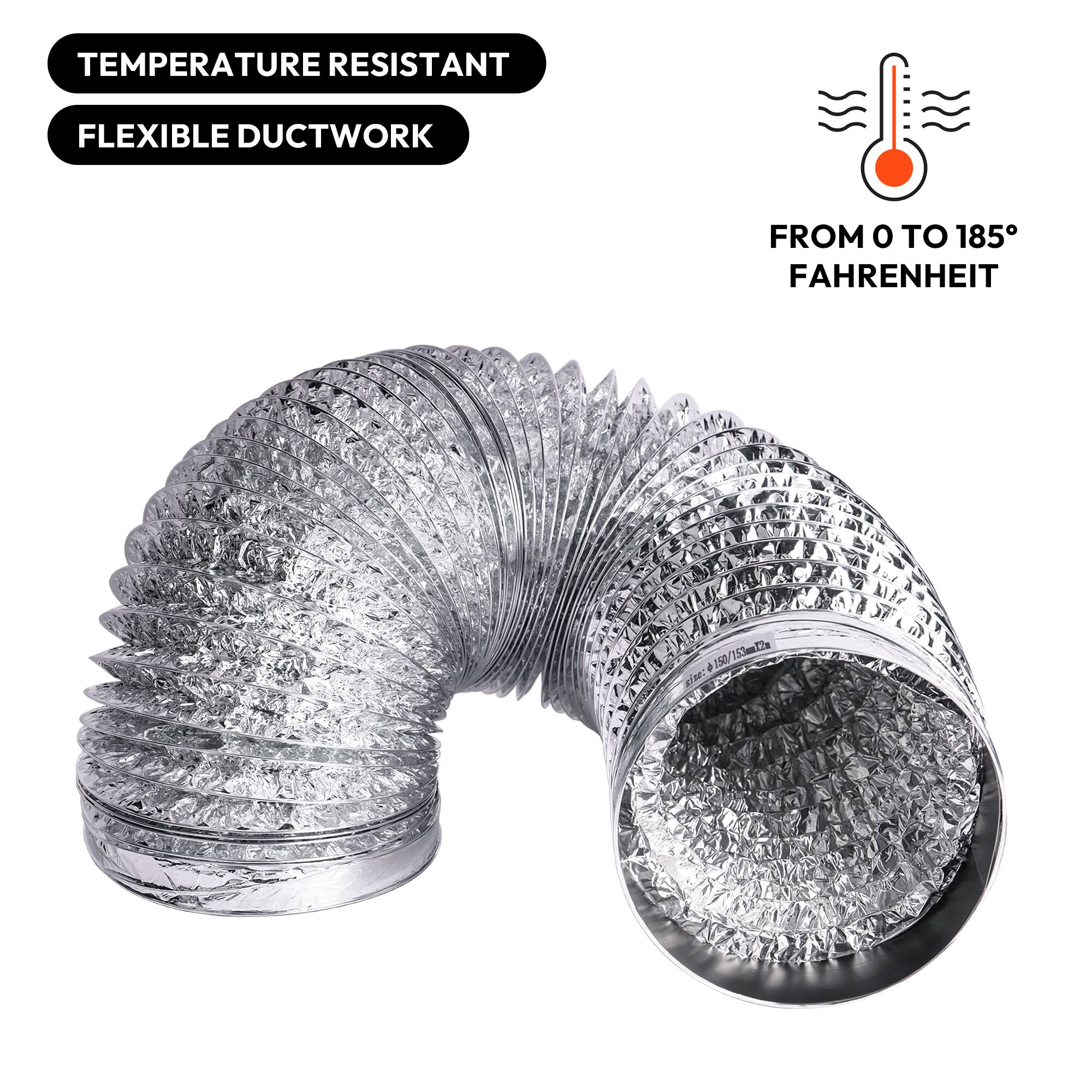TEMPERATURE RESISTANT FLEXIBLE DUCTWORK FROM 0 TO 185° FAHRENHEIT