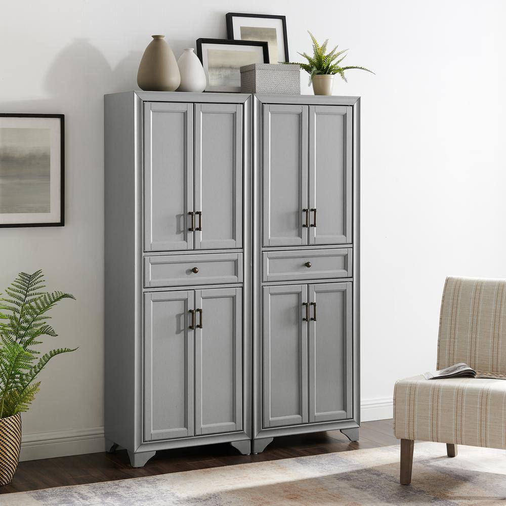 Alt View 10. Crosley Furniture - Tara 2-Piece Kitchen Storage Pantry Set - 2 Pantries - Distressed Gray.