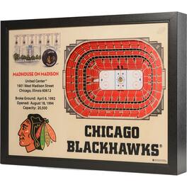 YouTheFan - Chicago Blackhawks 27" x 21" United Center Wall Art - Multicolor