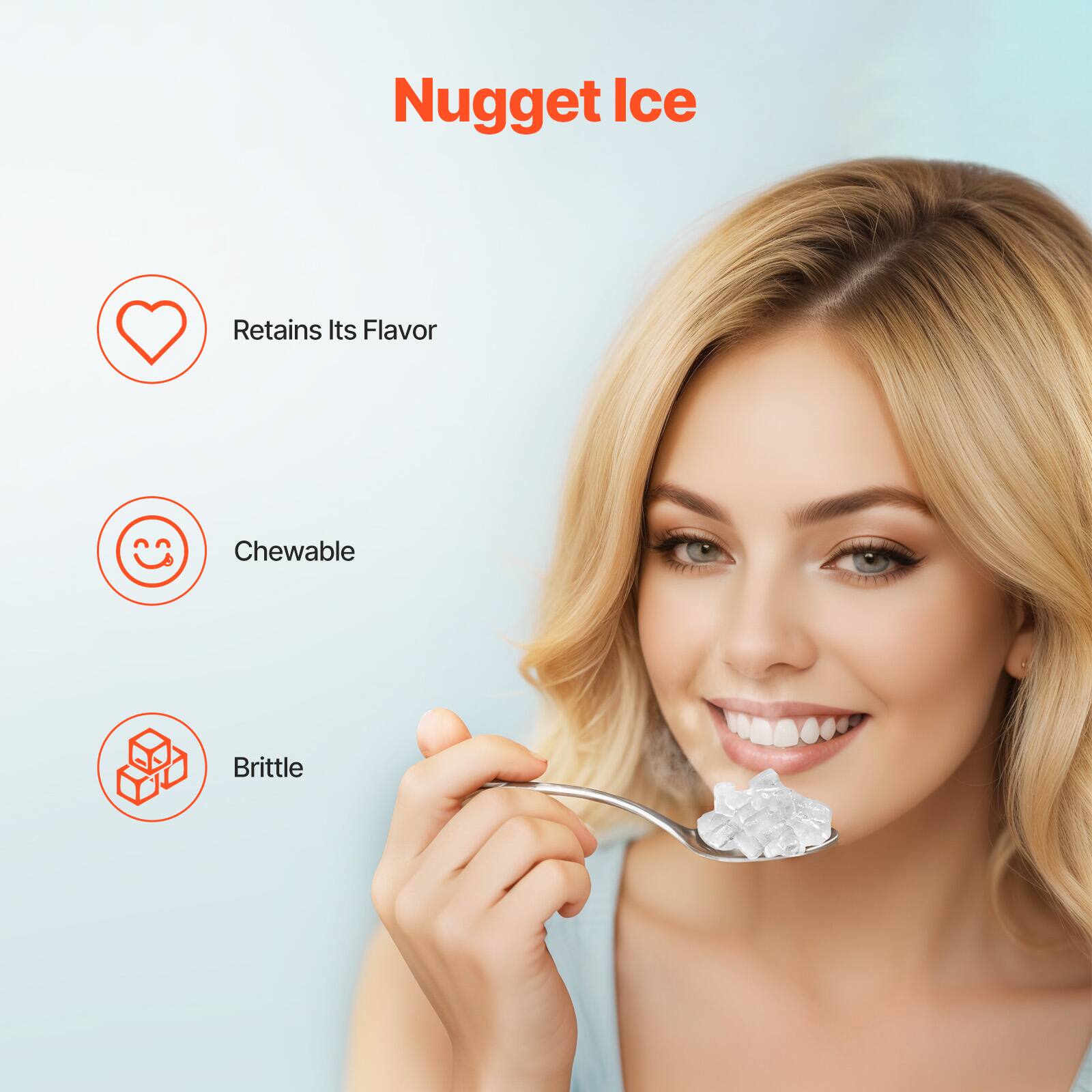 Nugget Ice

- Retains Its Flavor
- Chewable
- Brittle