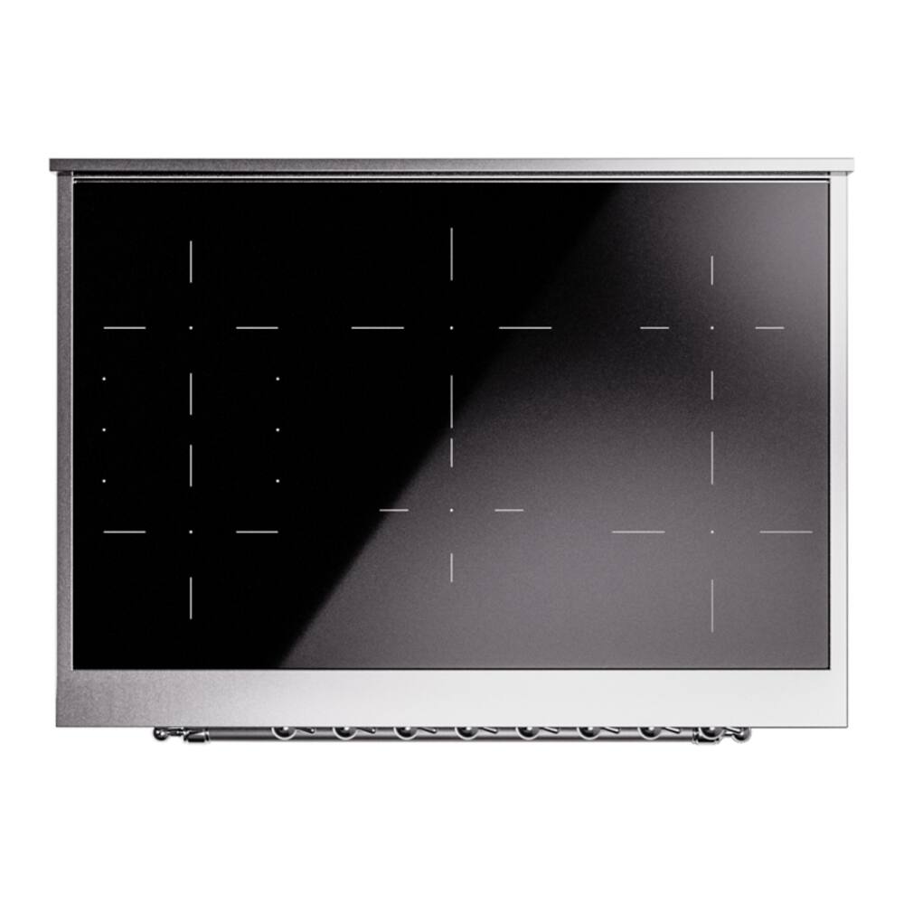 Alt View 8. ILVE - ILVE Nostalgie II Series 36 in. Induction Range with 6 Induction Elements (Chrome Trim) - Stainless Steel.