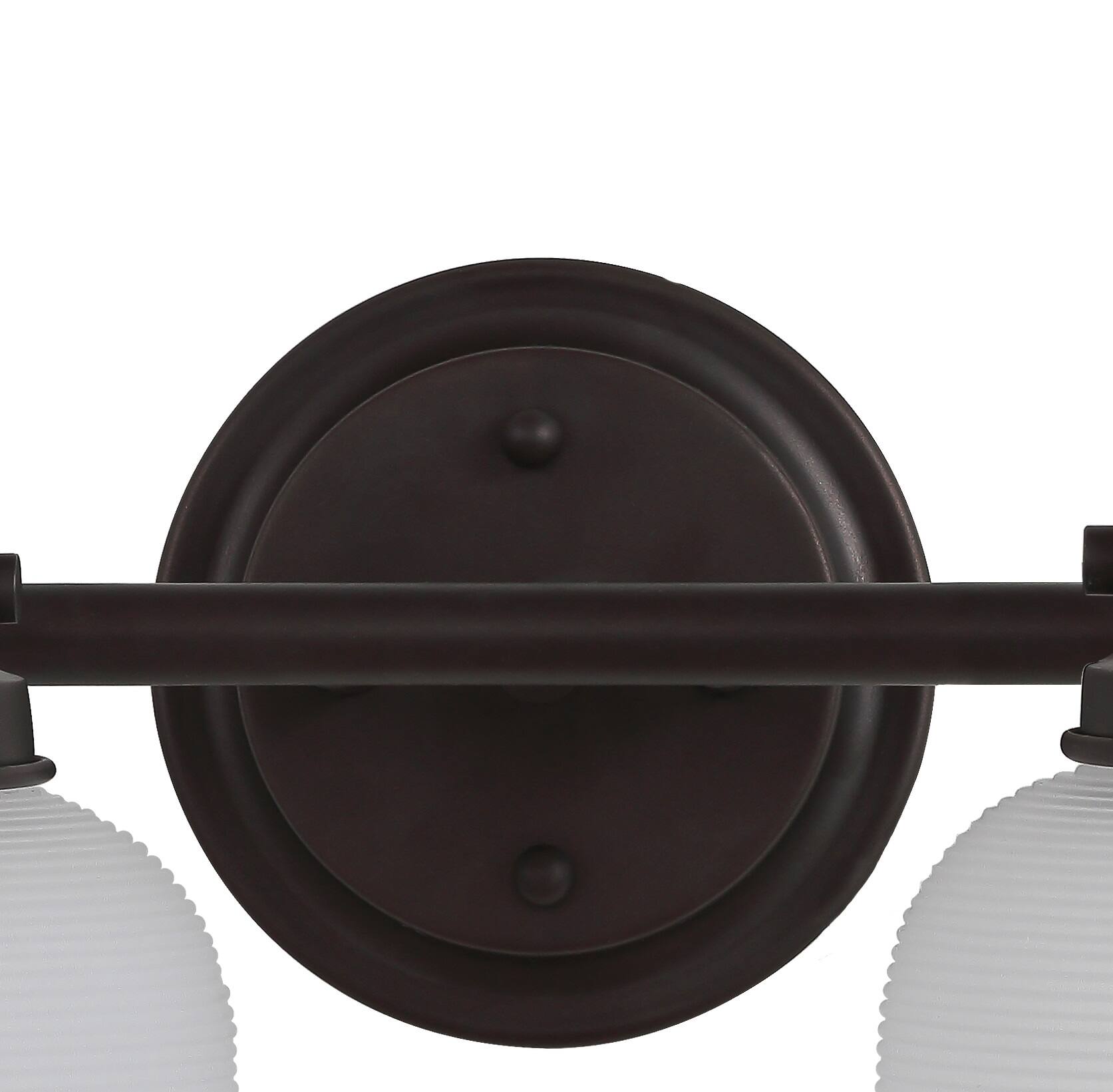 Alt View 5. Jonathan Y - Virginia 17.25" 2-Light Metal/Glass LED Vanity Light, Oil Rubbed Bronze - Oil Rubbed Bronze.