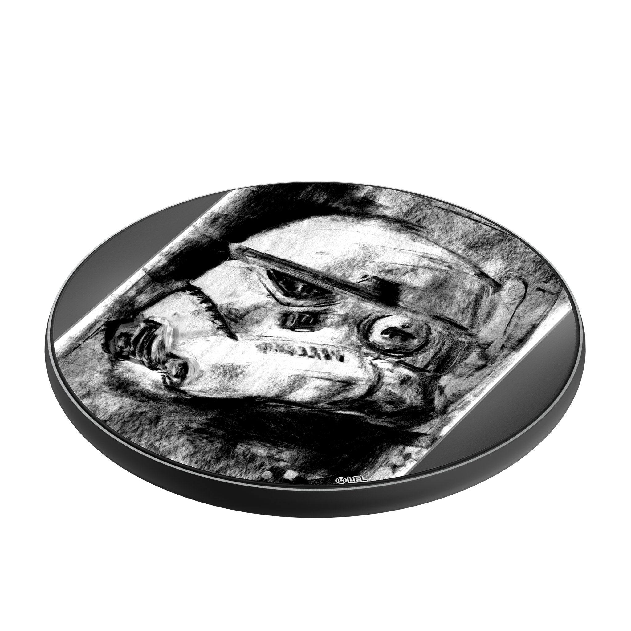 Angle. Keyscaper - Star Wars: A New Hope Portrait 15-Watt Wireless Charger - Stormtrooper.