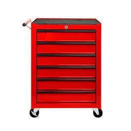 Boyel Living - RED Rolling Metal Tool Chest with 6 Drawers, 20" 6-Drawer Tool Chest Cabinet