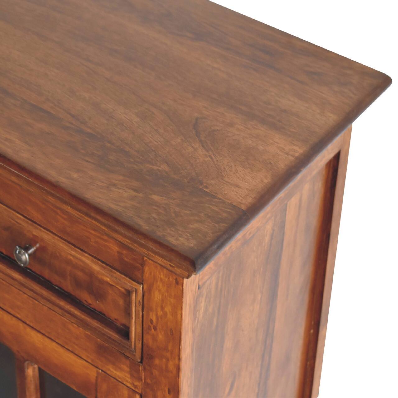 Alt View 2. Artisan Furniture - Artisan Furniture Solid Wood Large Glazed Sideboard, 4 Drawers, 4 Doors, Dark Brown - Dark Brown.