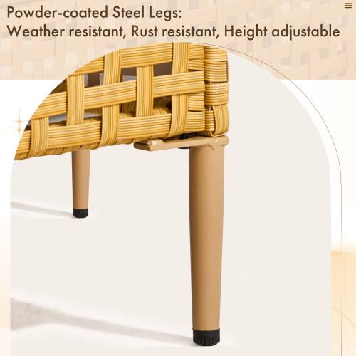 Powder-coated Steel Legs: Weather resistant, Rust resistant, Height adjustable