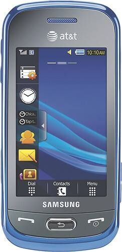 Front Standard. Samsung - Eternity II Mobile Phone - Blue (AT&T).