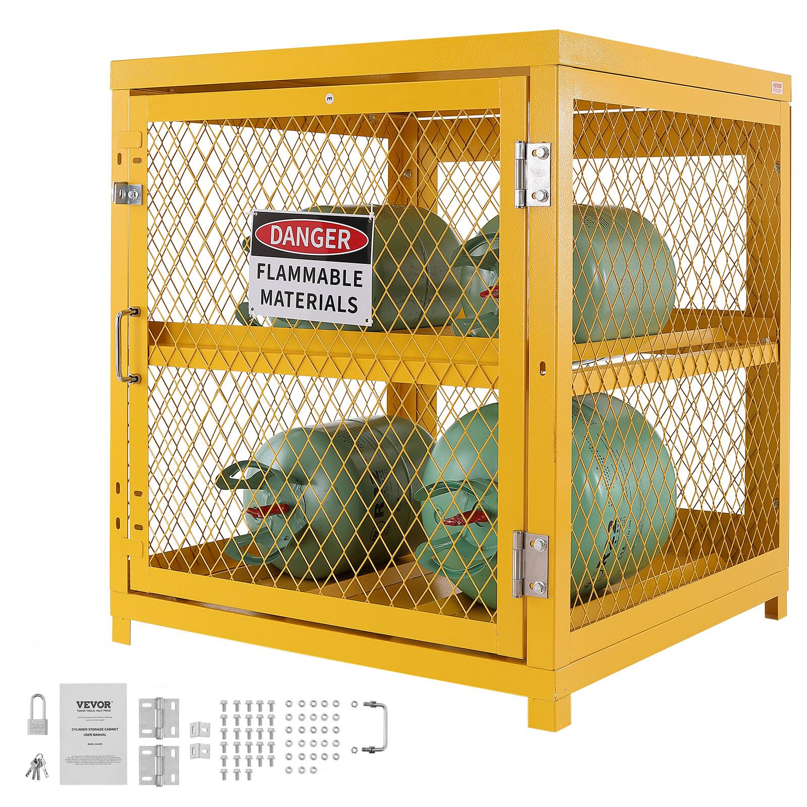 DANGER  
FLAMMABLE MATERIALS  

VEVOR  
ENGINEERING SAFETY CABINET  
DANGER: FLAMMABLE MATERIALS