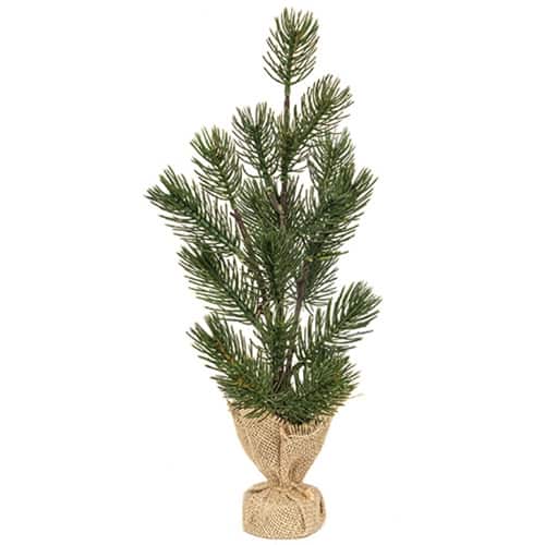 BreeBe - Table Spruce Tree w/Burlap Base 14" - Green, Brown