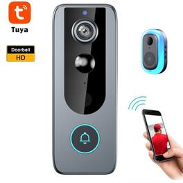 Cluzine - Wireless Doorbell Camera Tuya Smart App Two-Way Call Video Doorbell with Ringtone Battery Powered Night Vision