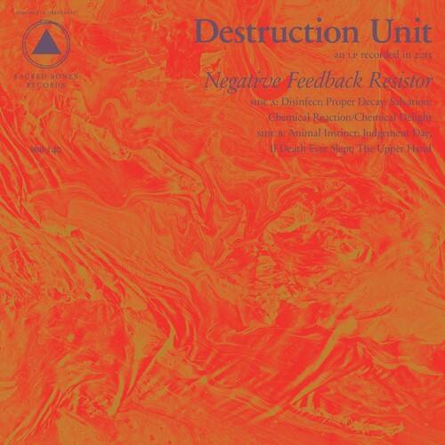SACRED BONES RECORDS  
VORNEO  
Destruction Unit  
an LP recorded in 2016  
Negative Feedback Resistor  

SIDE A:  
Disinfect: Proper Decay  
Salation: Chemical Reaction/Chemical Delight  

SIDE B:  
Animal Instinct: Judgement Day: Il Death Ever Stept The Upper Hand