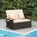 Alt View 1. Costway - Patio Rattan Daybed Set with Cushioned Loveseat & Storage Ottoman for Porch Beige - Beige + Mix Brown.