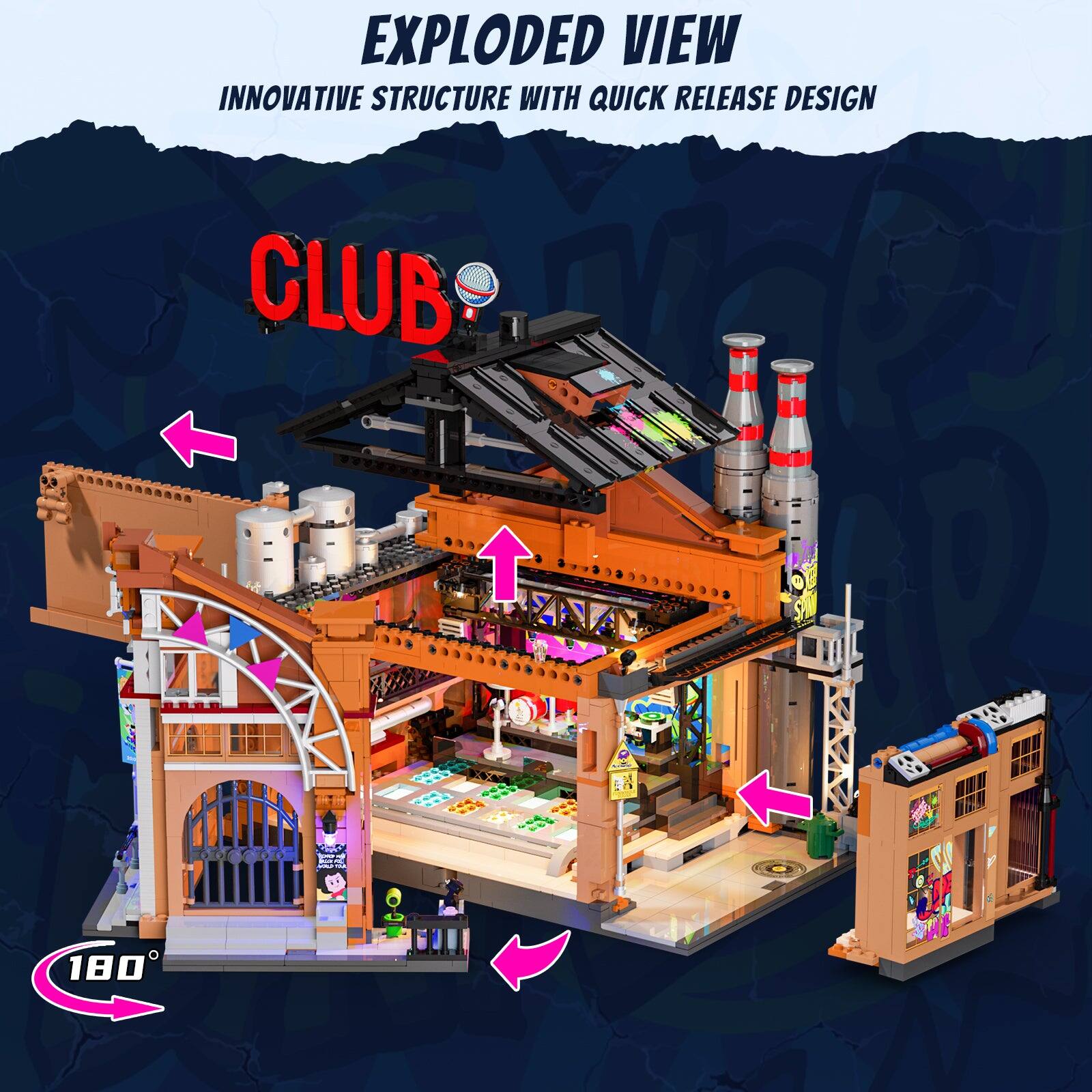EXPLODED VIEW  
INNOVATIVE STRUCTURE WITH QUICK RELEASE DESIGN  
CLUB  
180°