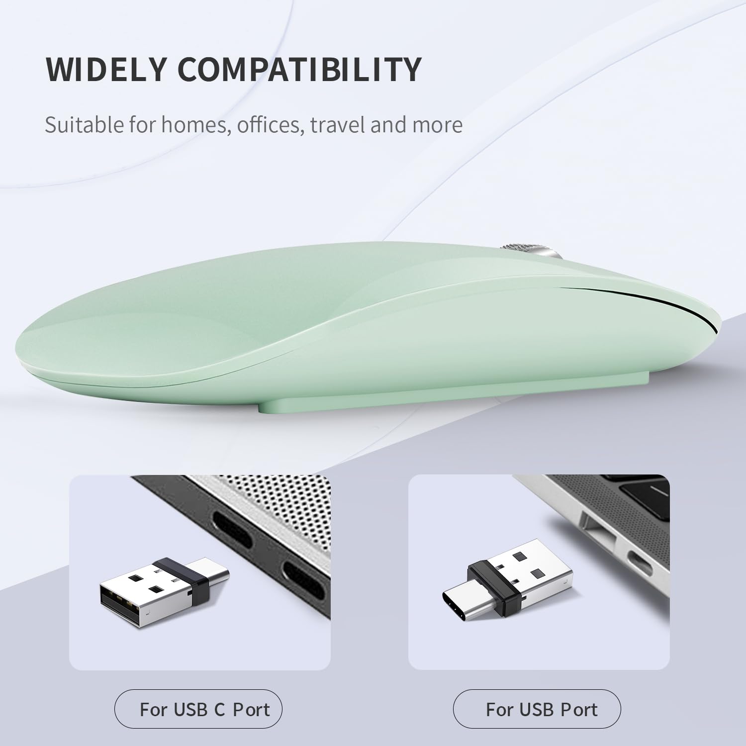 WIDELY COMPATIBILITY  
Suitable for homes, offices, travel and more  

For USB C Port  
For USB Port