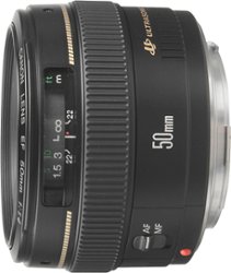 EF50mm F1.4 USM Standard Lens for Canon EOS DSLR Cameras - Black - Front_Zoom