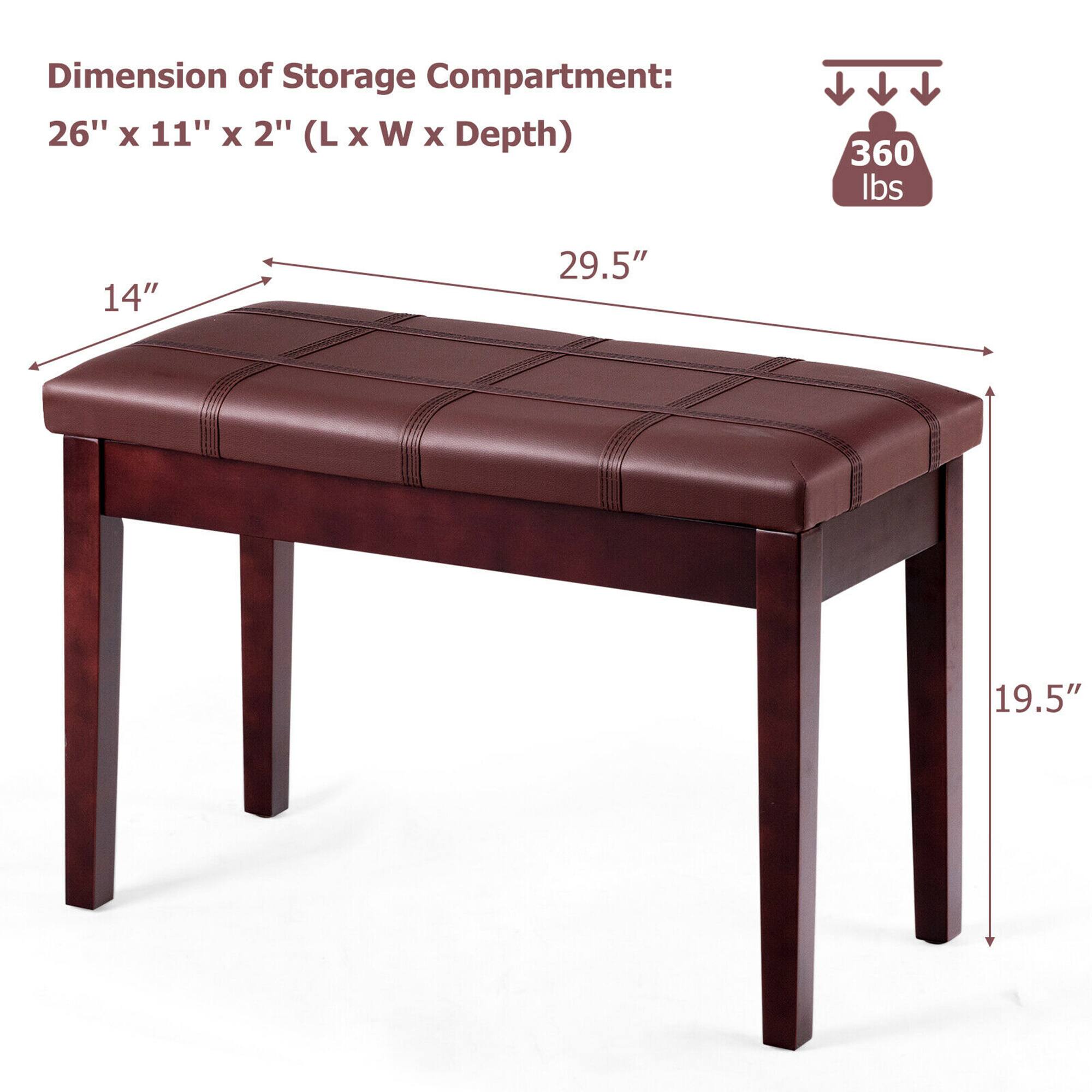 Dimension of Storage Compartment:  
26" x 11" x 2" (L x W x Depth)  
360 lbs  
14"  
29.5"  
19.5"