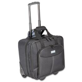 Ruggard - Rolling Laptop Case Stylish 15.4" Laptop Pocket, 12.9" Tablet Pocket, Retractable Handle, Smooth 3" Casters - Black