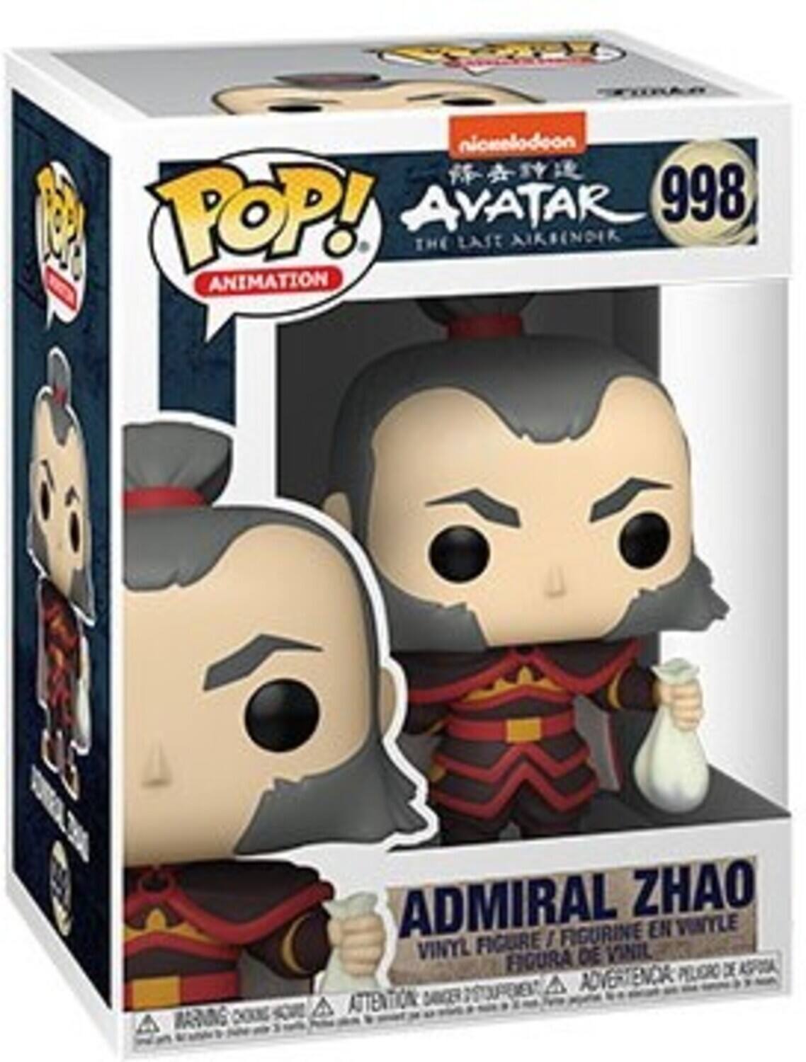 niokelodoon, POP! AVATAR 998 THE LAST AIRBENDER ANIMATION, WARNING, ADMIRAL ZHAO FIGURINE EN VINYLE, FIGURE I VINYL DE VINIL, FIGURA PELEGRO DE ASFOA, POPBE, A VGRTENCA A ATTENTIONL FOIN
