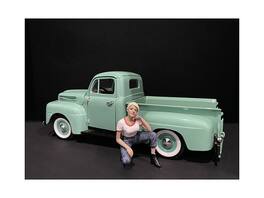Car Girl in Tee Michelle Figurine for 1/24 Scale Models by American Diorama - Multi