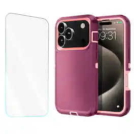 Bundle - Entronix - for iPhone 18 Pro Max/17 Pro Max - Heavy Duty Case & 1 Screen Protector - Burgundy