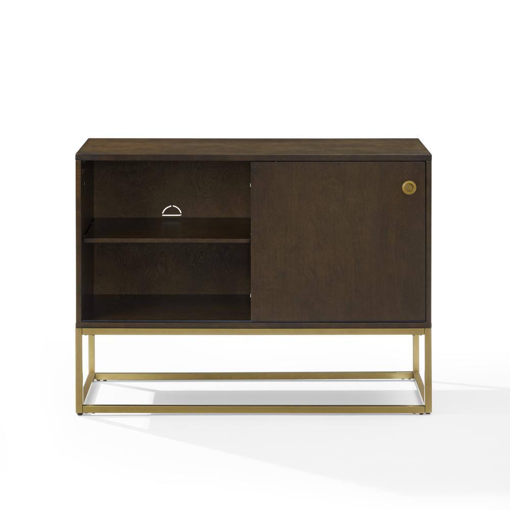 Alt View 2. Crosley Furniture - Byron Record Storage Media Console - Dark Brown.
