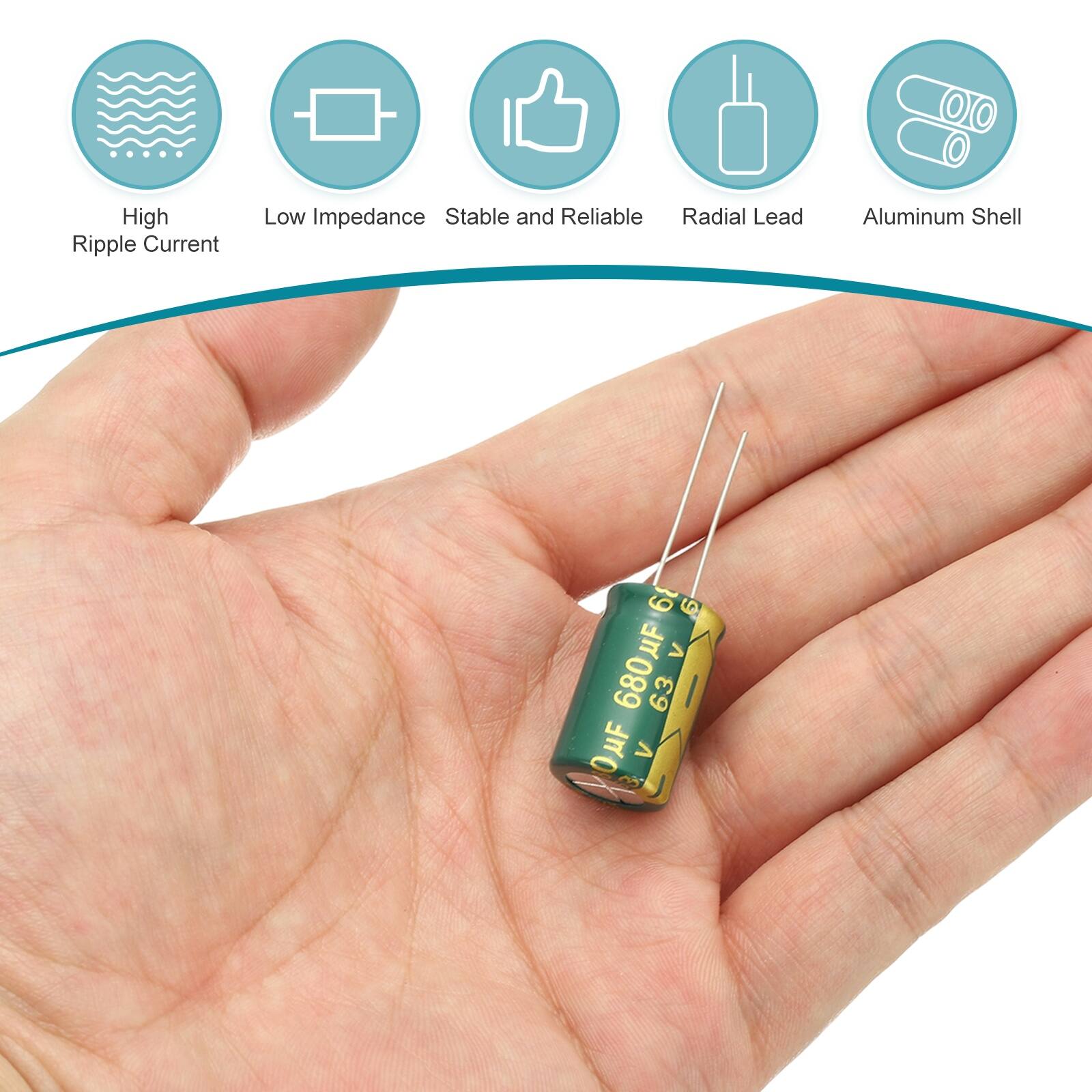 High Ripple Current Low Impedance Stable and Reliable Radial Lead Aluminum Shell 680uF 63V