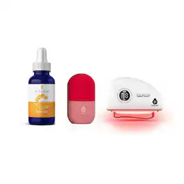 Pursonic - Radiance Renewal Set – Red Light Gua Sha Tool, Vitamin C Serum & Cooling Ice Roller