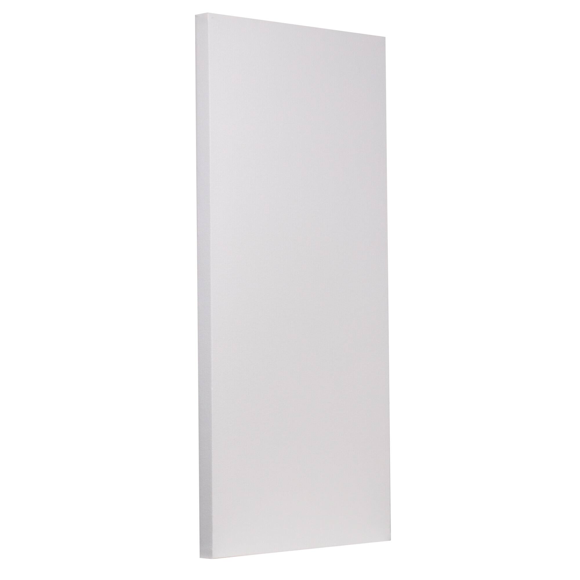 Angle. ATS Acoustics - High-Performance Acoustic Panel with Sona Fabric, Fire Rated, 24" x 48" x 2" - Snow.