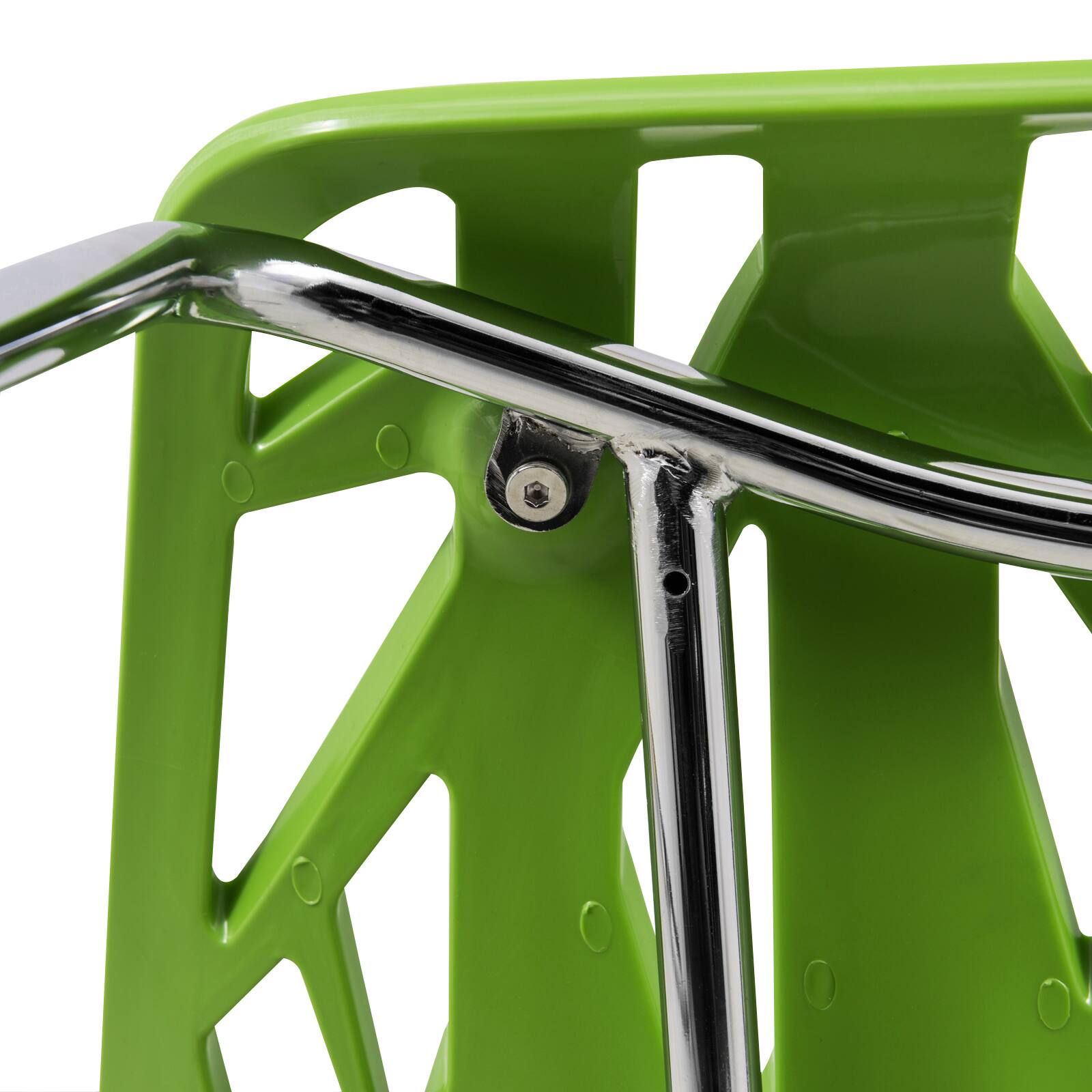 Alt View 7. LeisureMod - Asbury Set of 2 Modern Stackable Dining Chair with Chrome Steel Legs and Cut Out Design for Indoor Outdoor - Green.