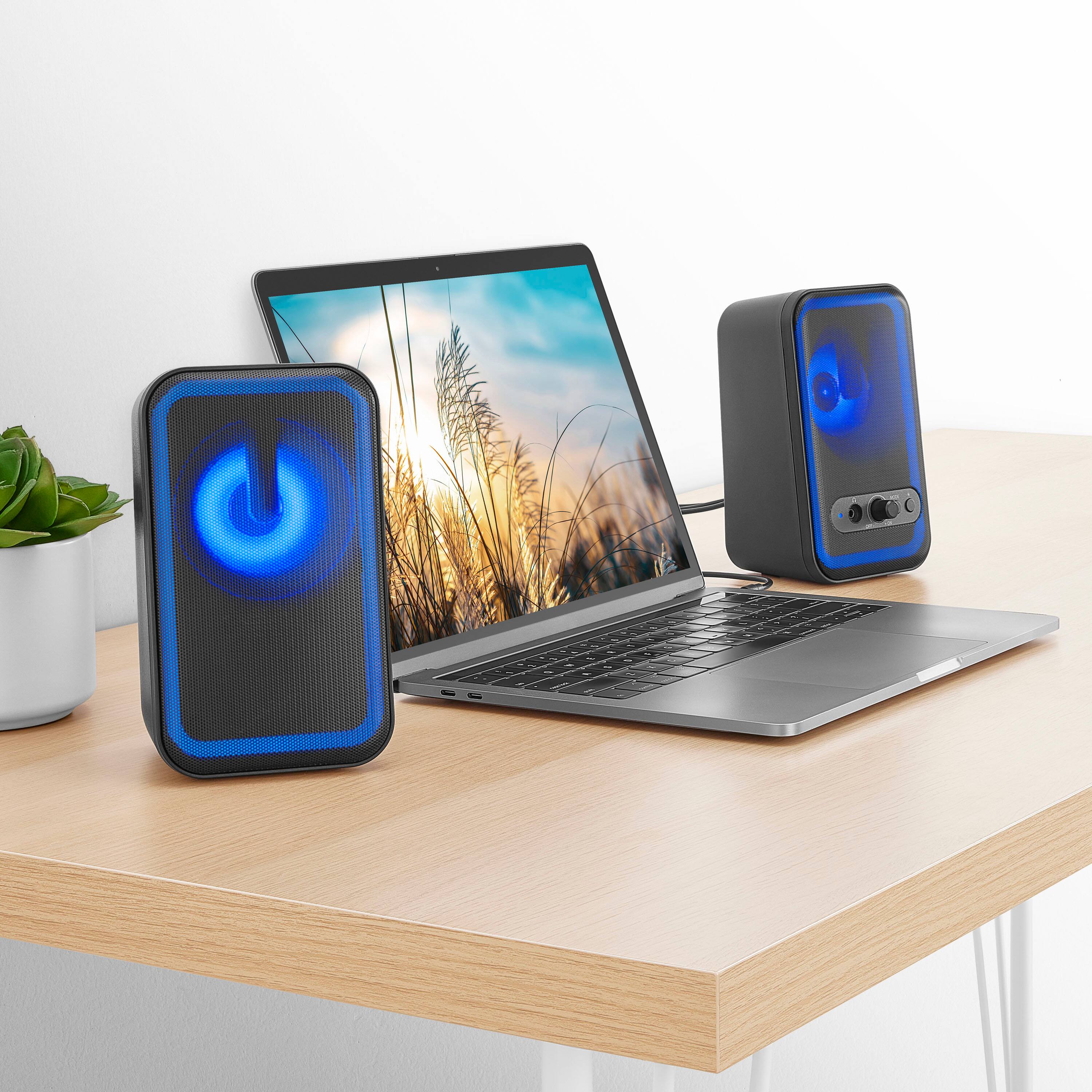 Alt View 2. Insignia™ - 2.0 Bluetooth Computer Speakers with RGB Lighting (2-Piece) - Black.