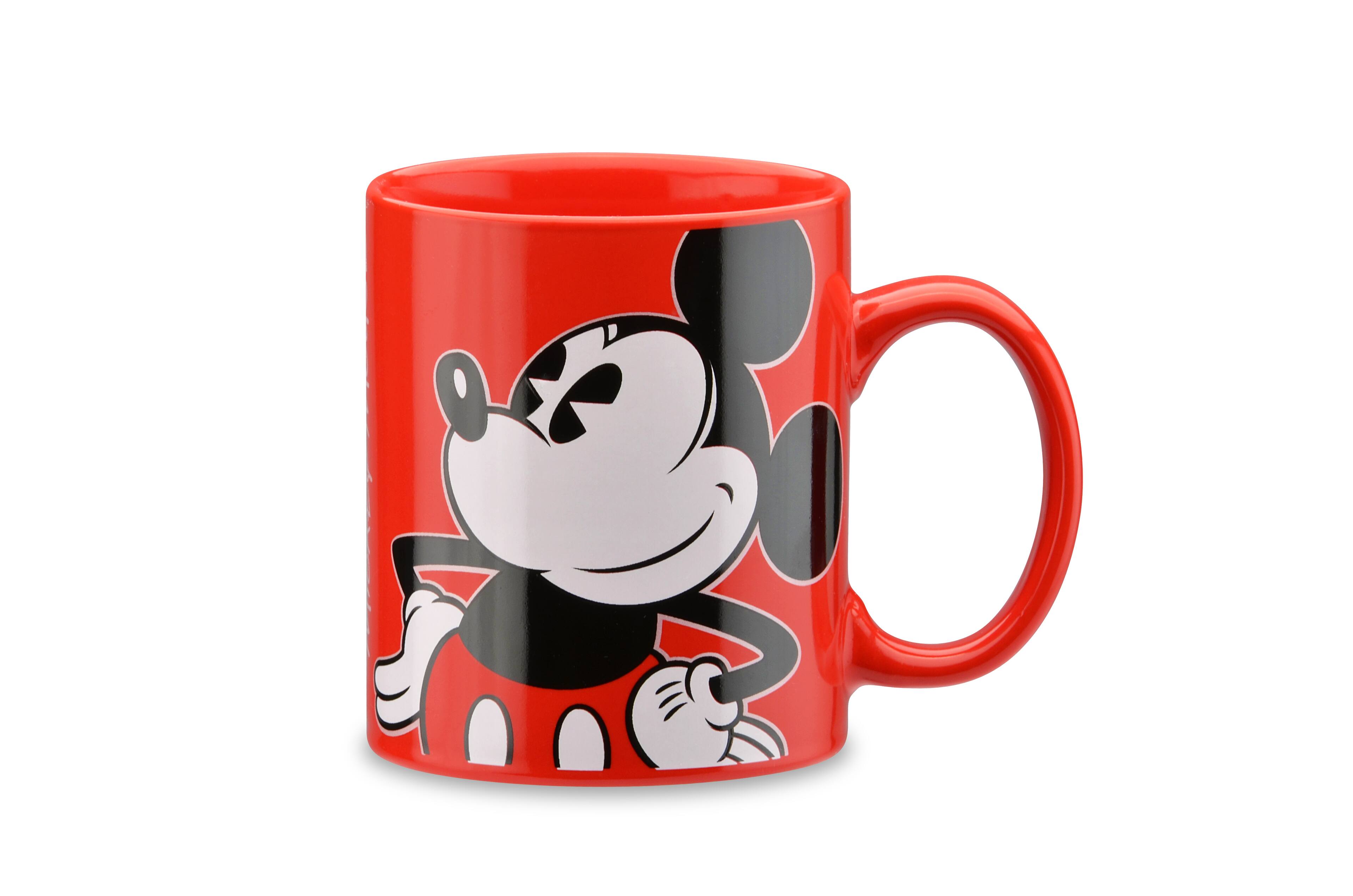 Left. Disney - Mickey Mouse 1 Cup Coffee Maker with Mug - Red.
